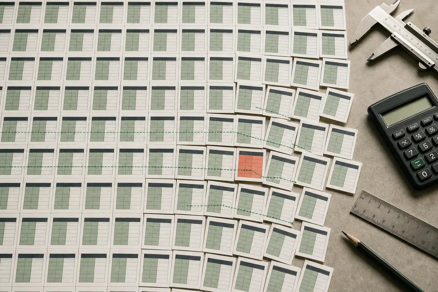 Grille de feuilles de calcul désalignée par une seule cellule critique
