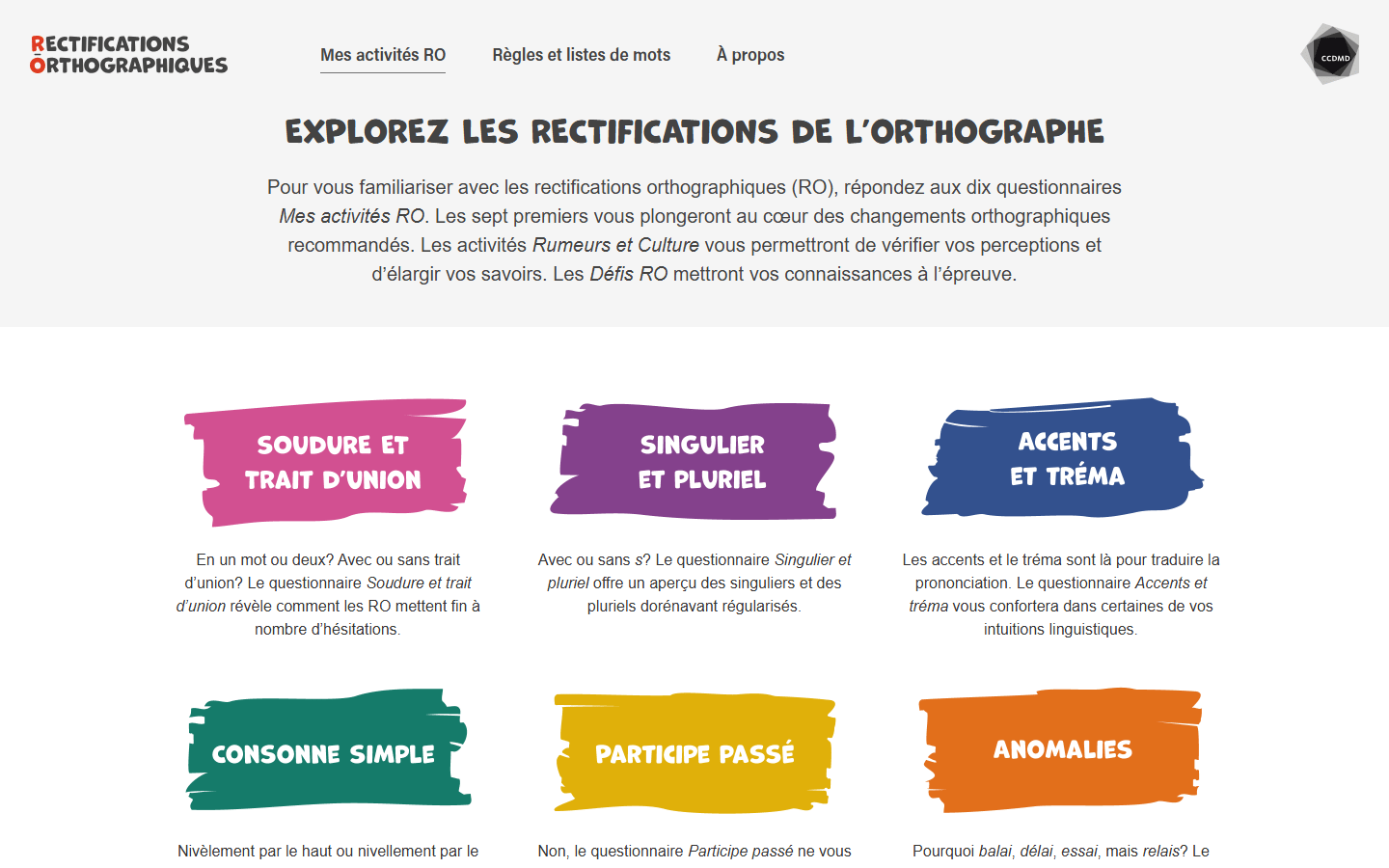 Plateforme éducative sur les rectifications orthographiques
