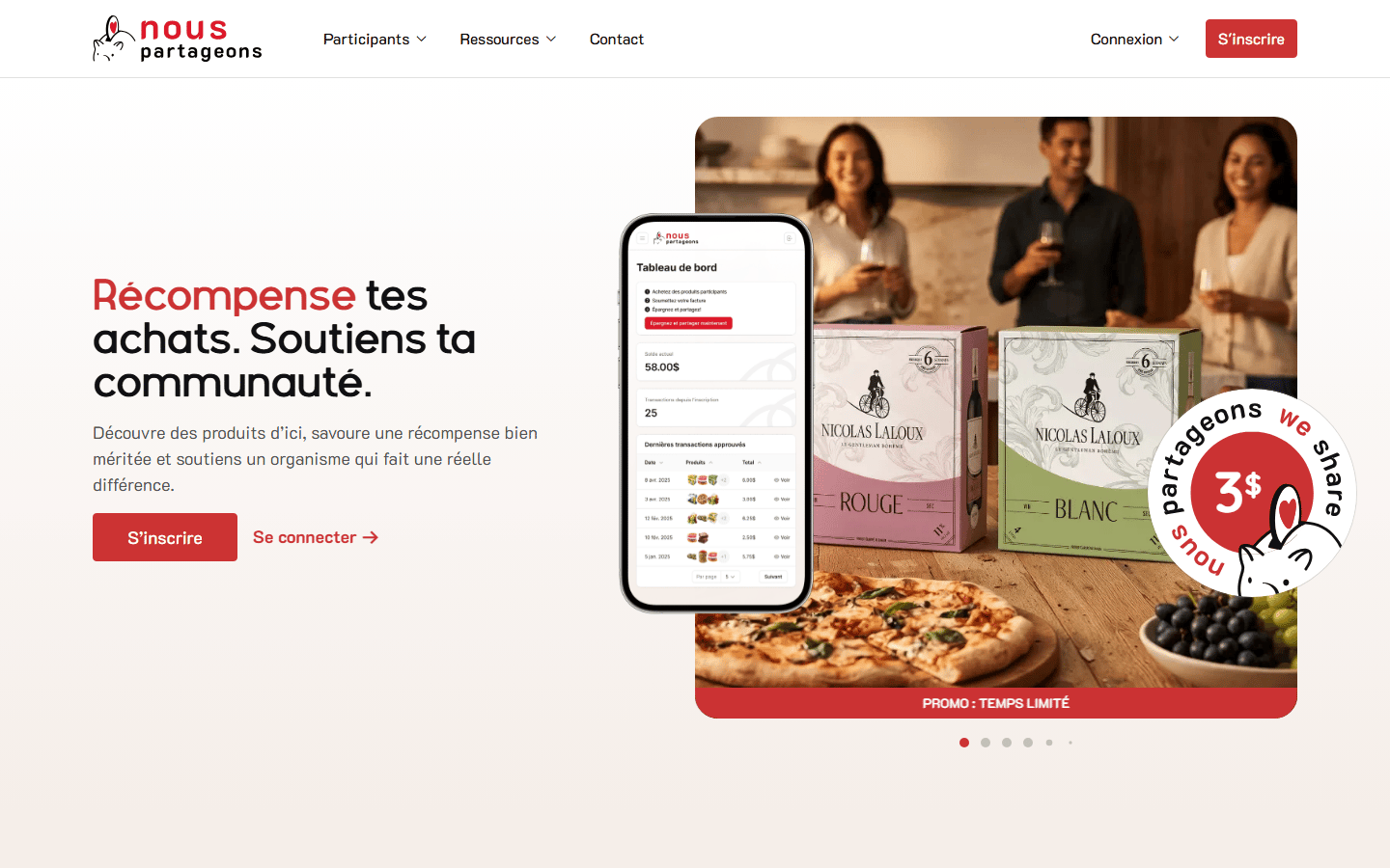 Site web pour un programme de récompenses