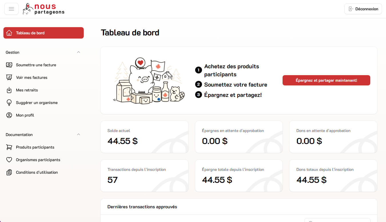 Plateforme de récompenses et dons communautaires