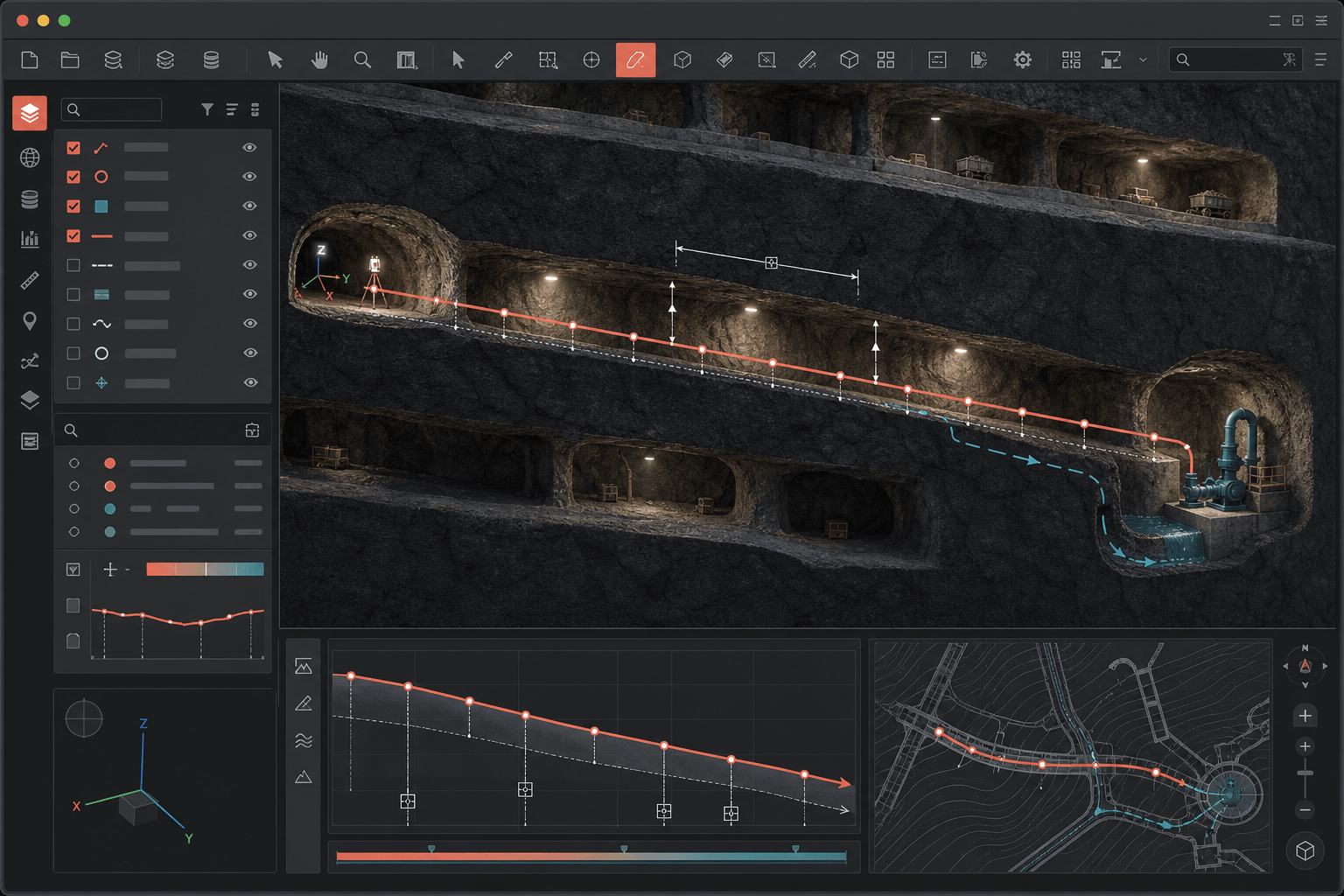 Plugin QGIS pour galeries minières souterraines
