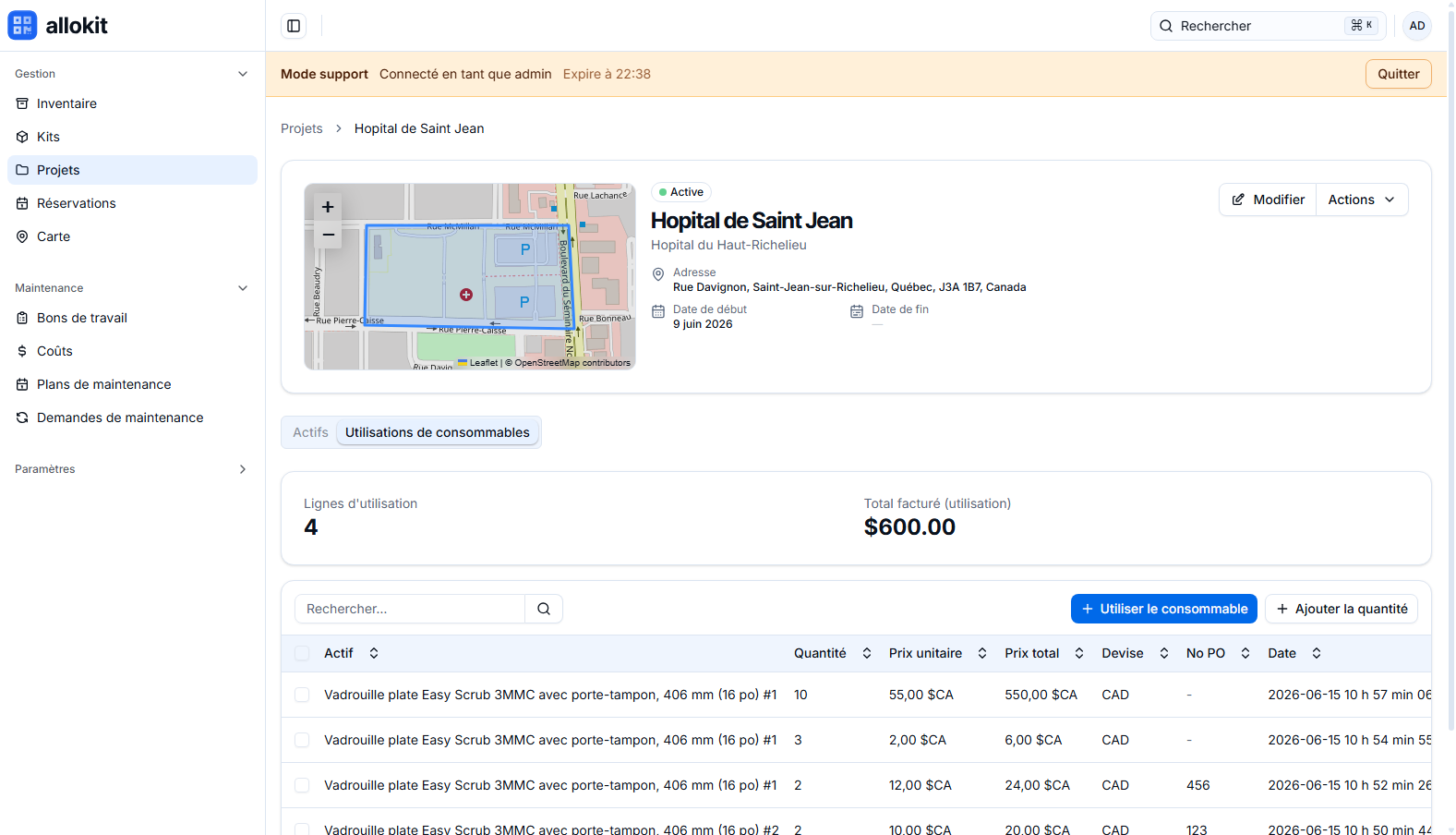Gestion de projet & consommables